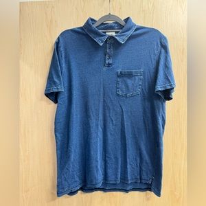 Mens Flint and Tinder Indigo Dyed Cotton Polo